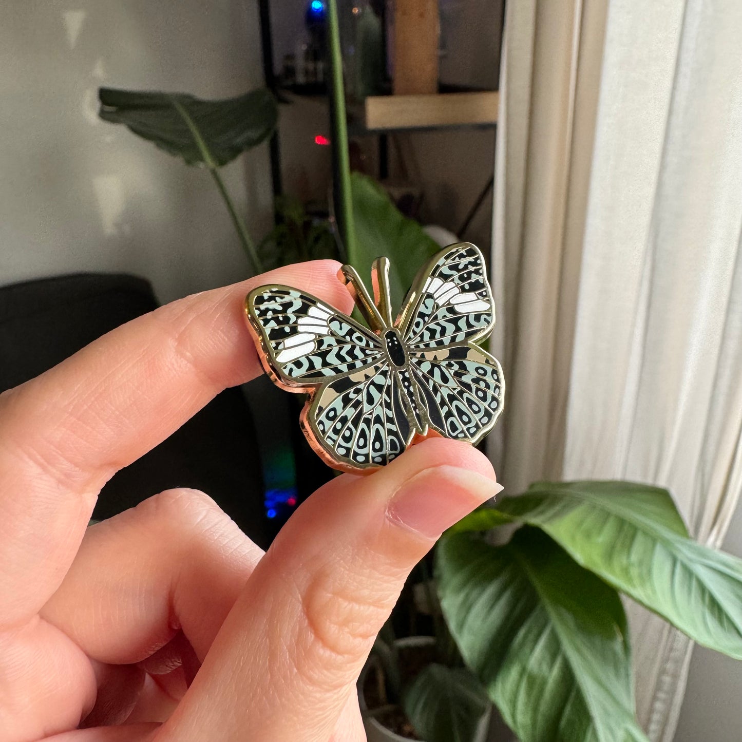 Red Cracker Butterfly Enamel Pin