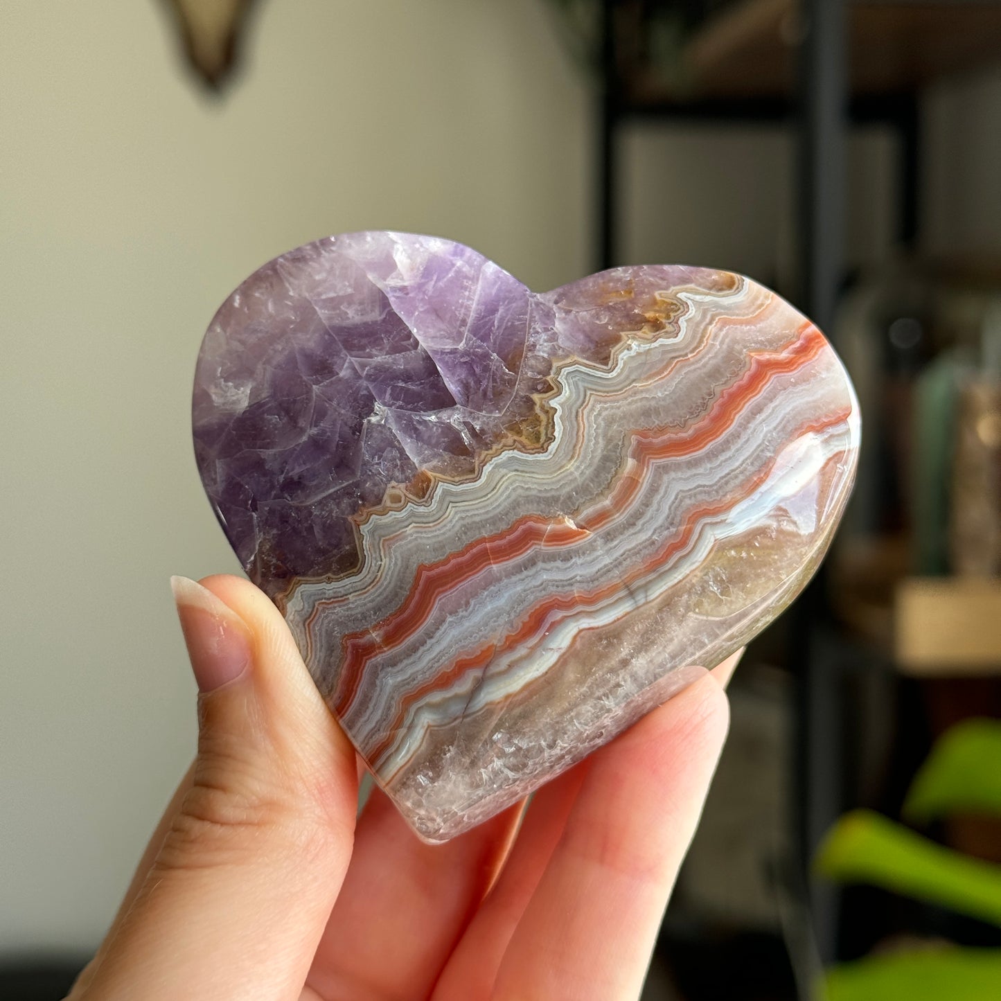 Mexican Amethyst Agate Hearts