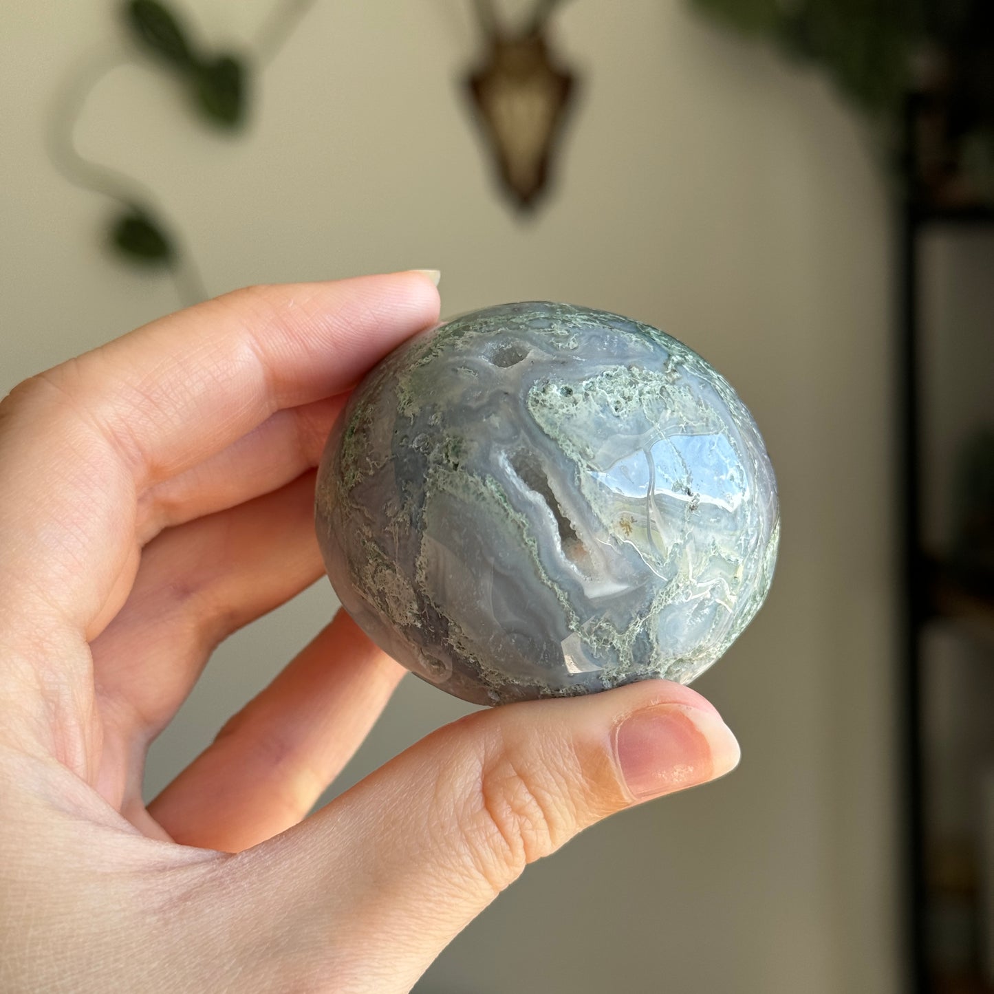 Moss Agate Mushroom
