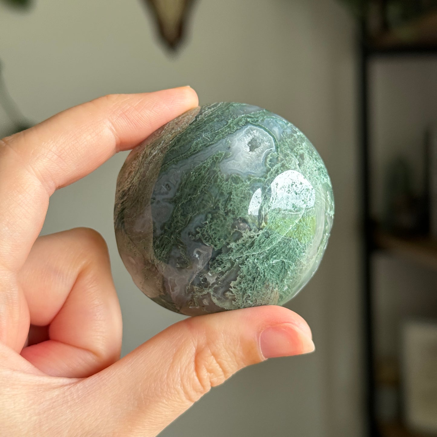 Moss Agate Mushroom
