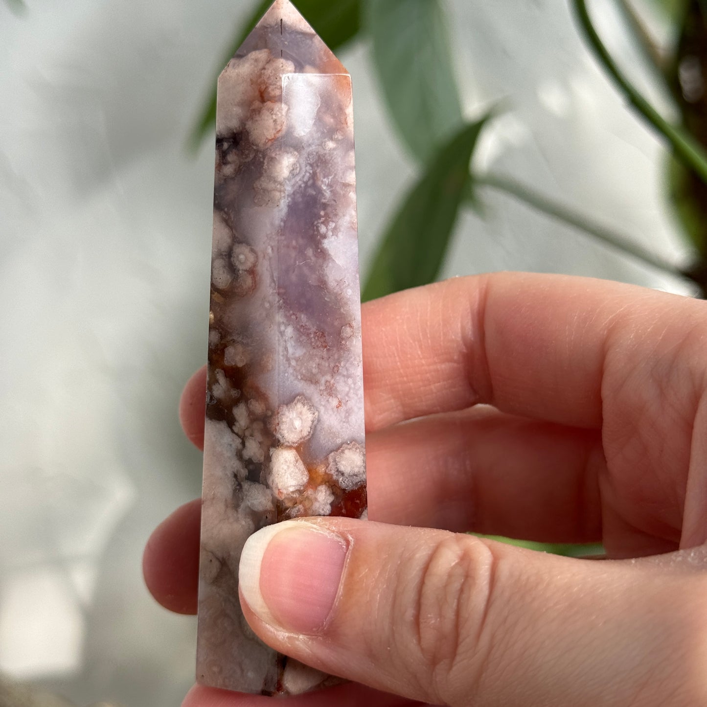 Blue Flower Agate Tower