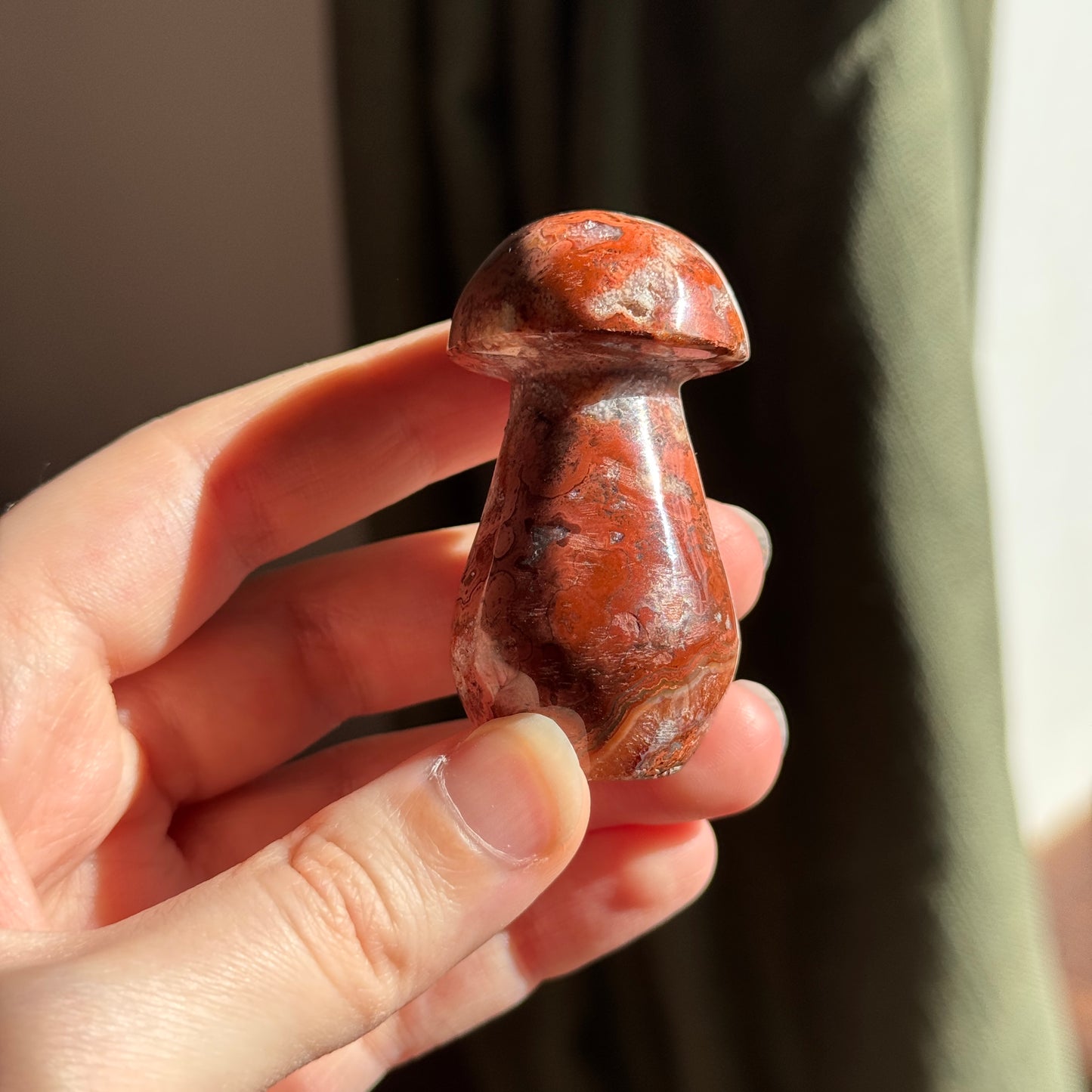 Pink Crazy Lace Mushroom Carving