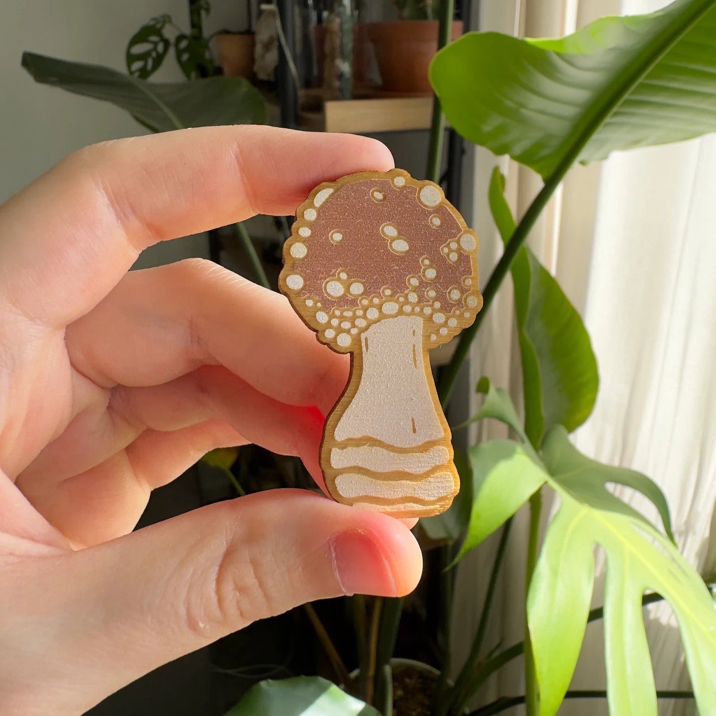 Closed Amanita Wooden Magnet