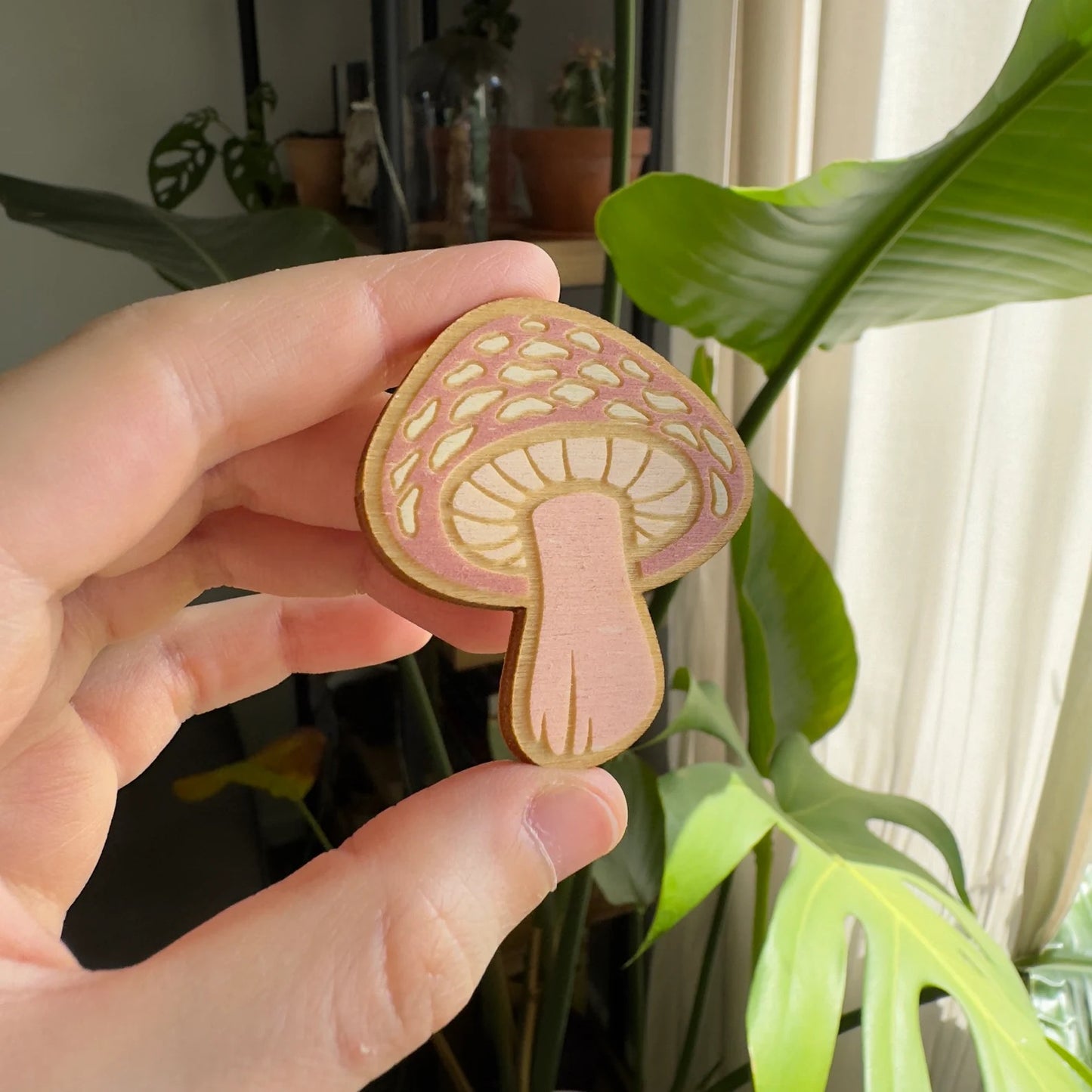 Wrinkly Peach Wooden Magnet