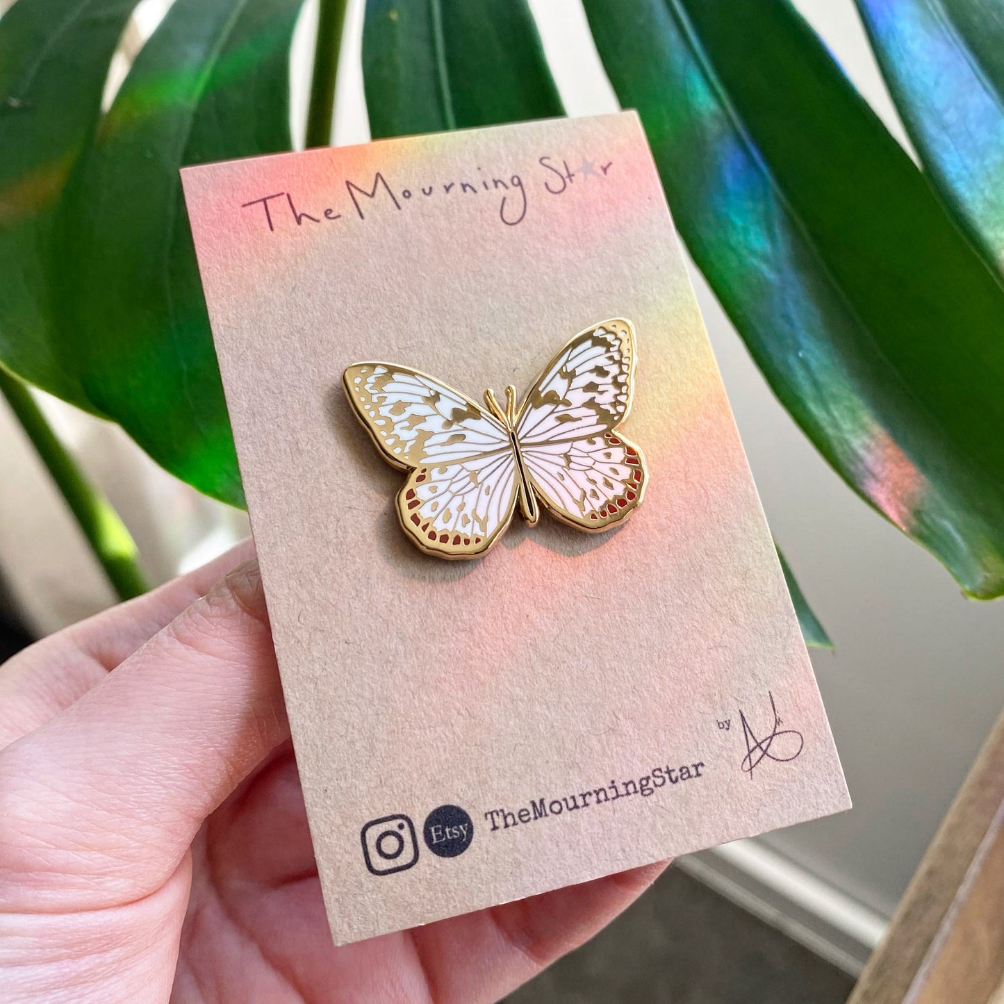 Tree Nymph Butterfly Enamel Pin