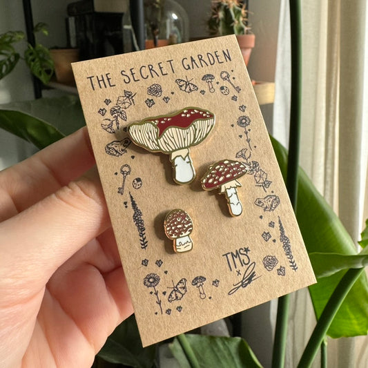 Fly Agaric Trio Enamel Pins