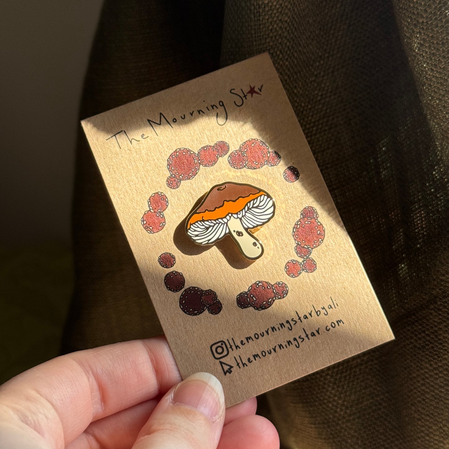 Blackening Waxcap Enamel Pin