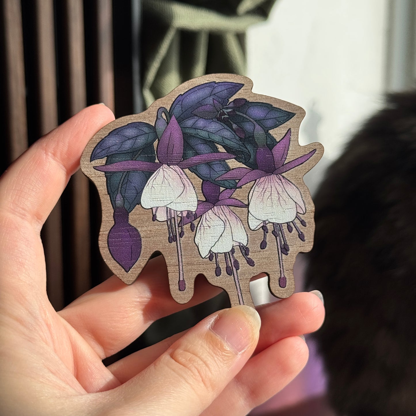 Fuchsia Wooden Magnet