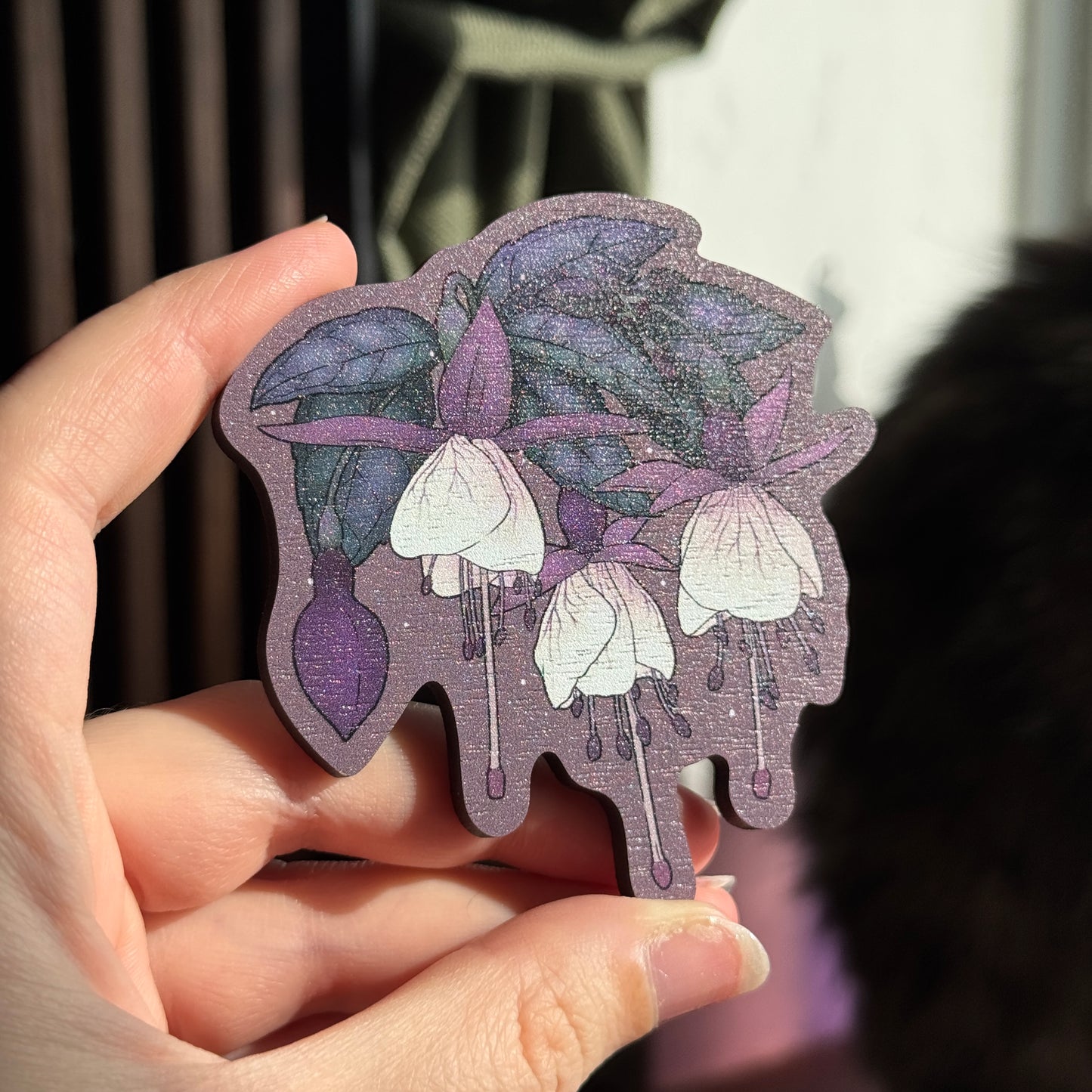 Fuchsia Wooden Magnet