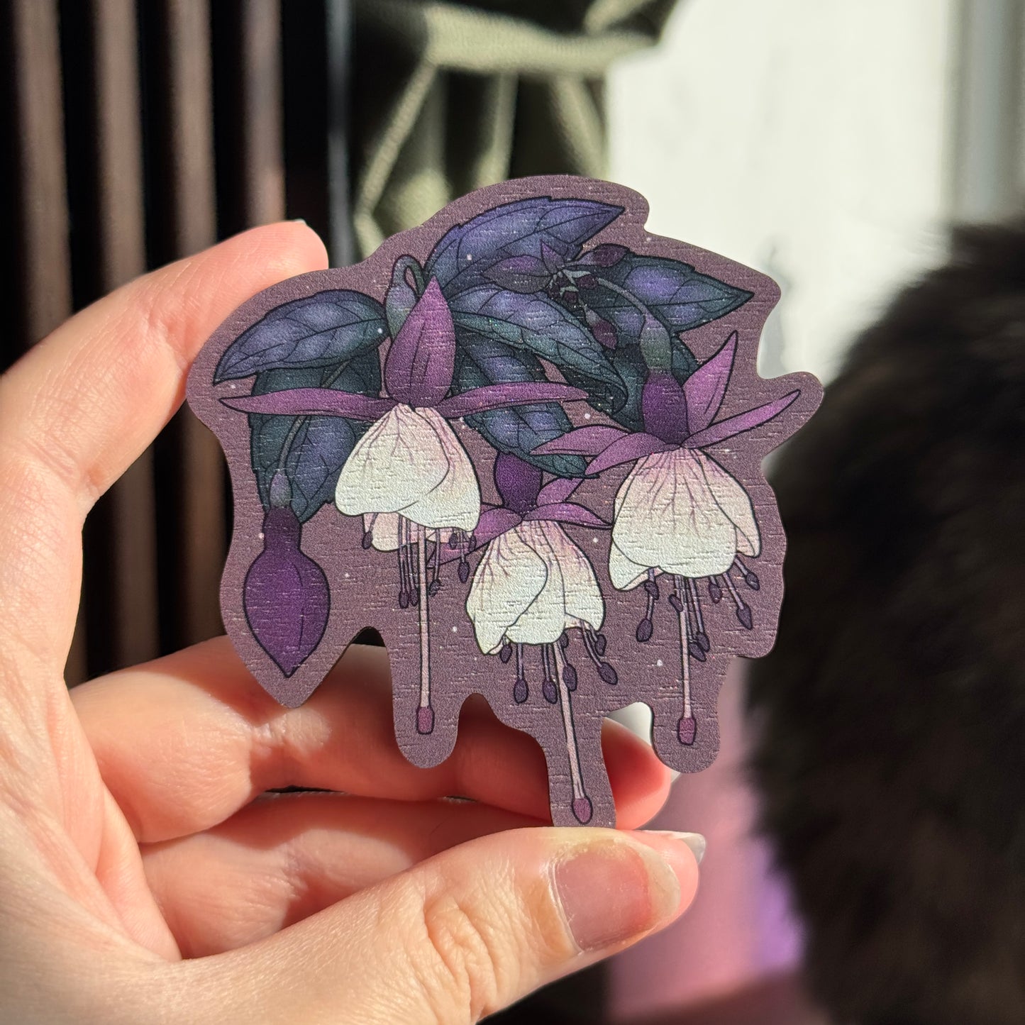 Fuchsia Wooden Magnet