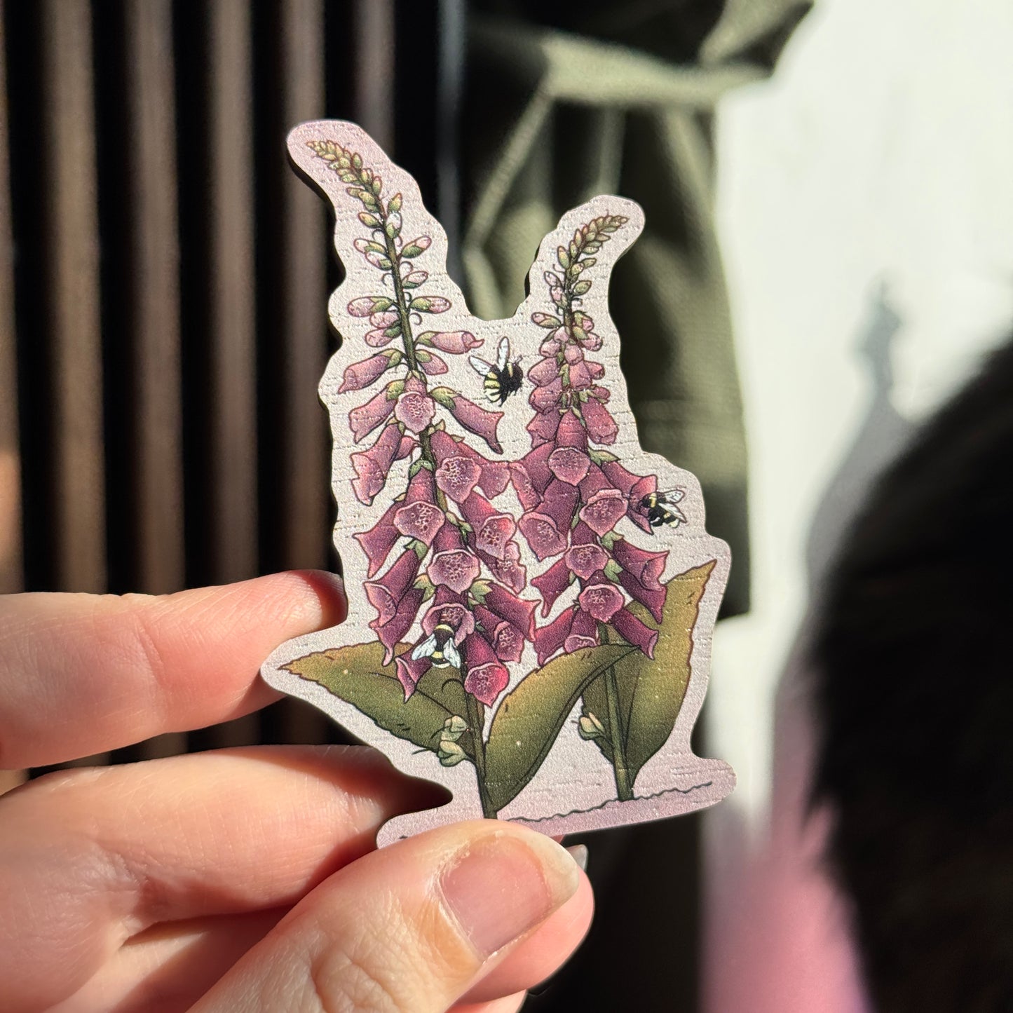 Foxglove Wooden Magnet