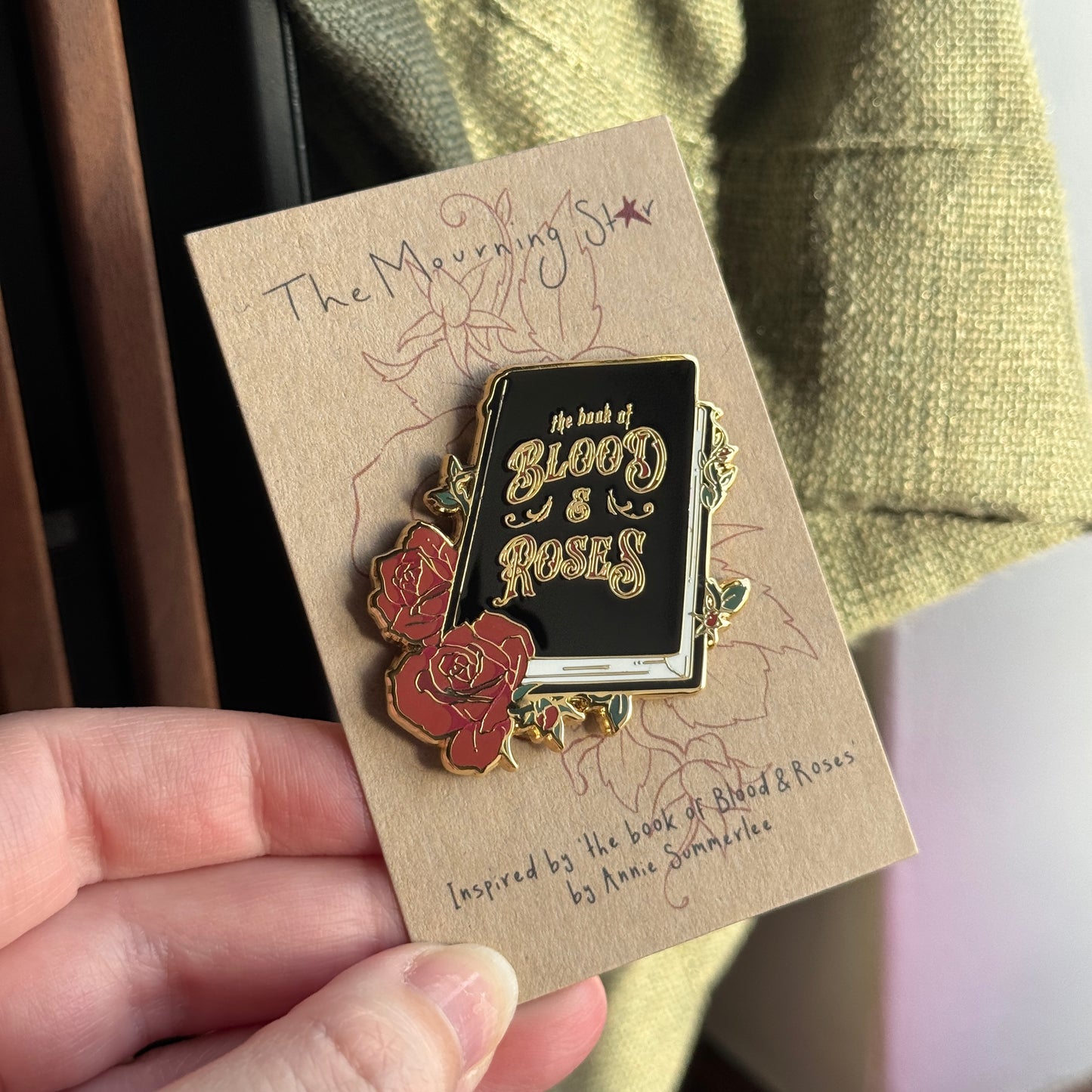 The Book of Blood & Roses Enamel Pin
