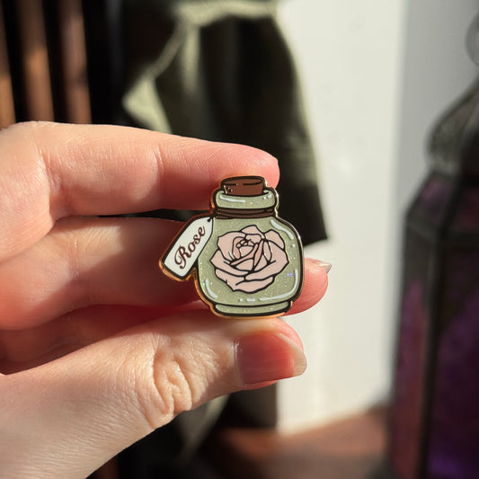 Rose Water Jar Enamel Pin