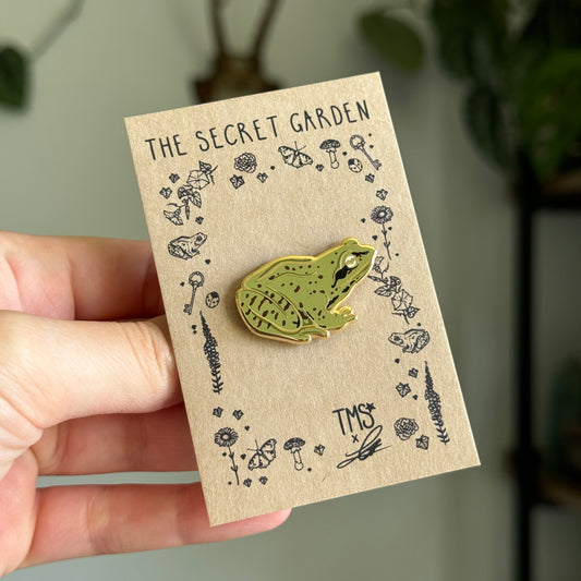 Garden Frog Enamel Pin