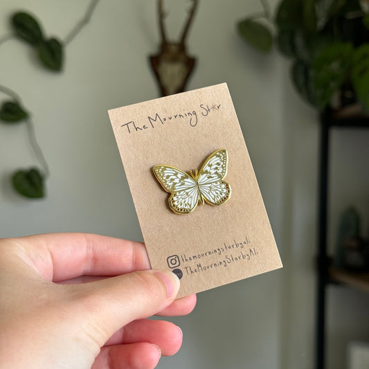 Tree Nymph Butterfly Enamel Pin