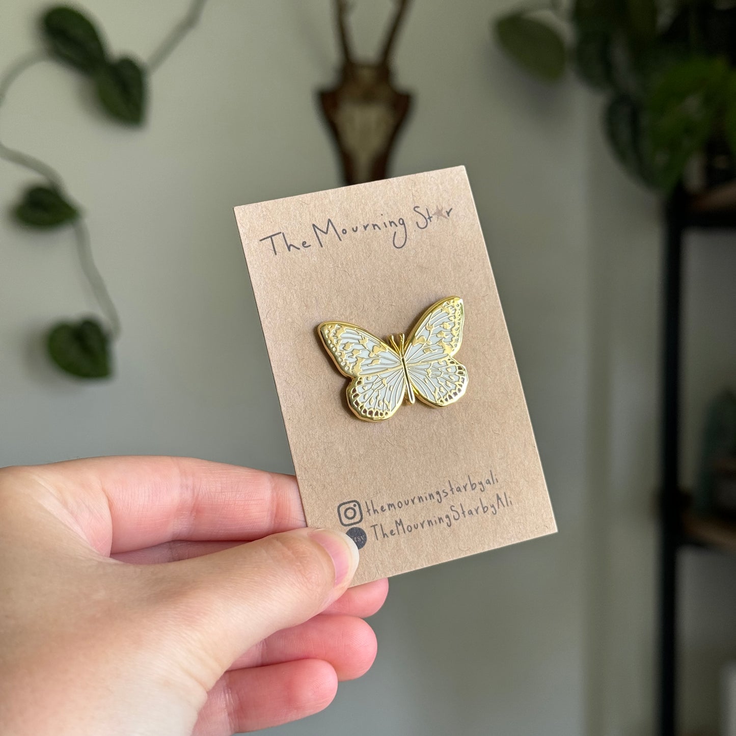 Tree Nymph Butterfly Enamel Pin