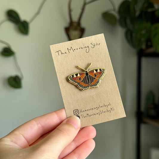 Small Tortoiseshell Butterfly Enamel Pin