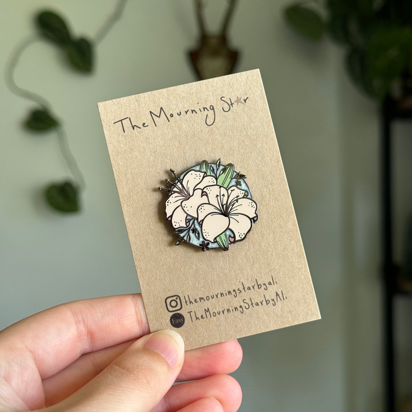 Pearlescent Lily Enamel Pin