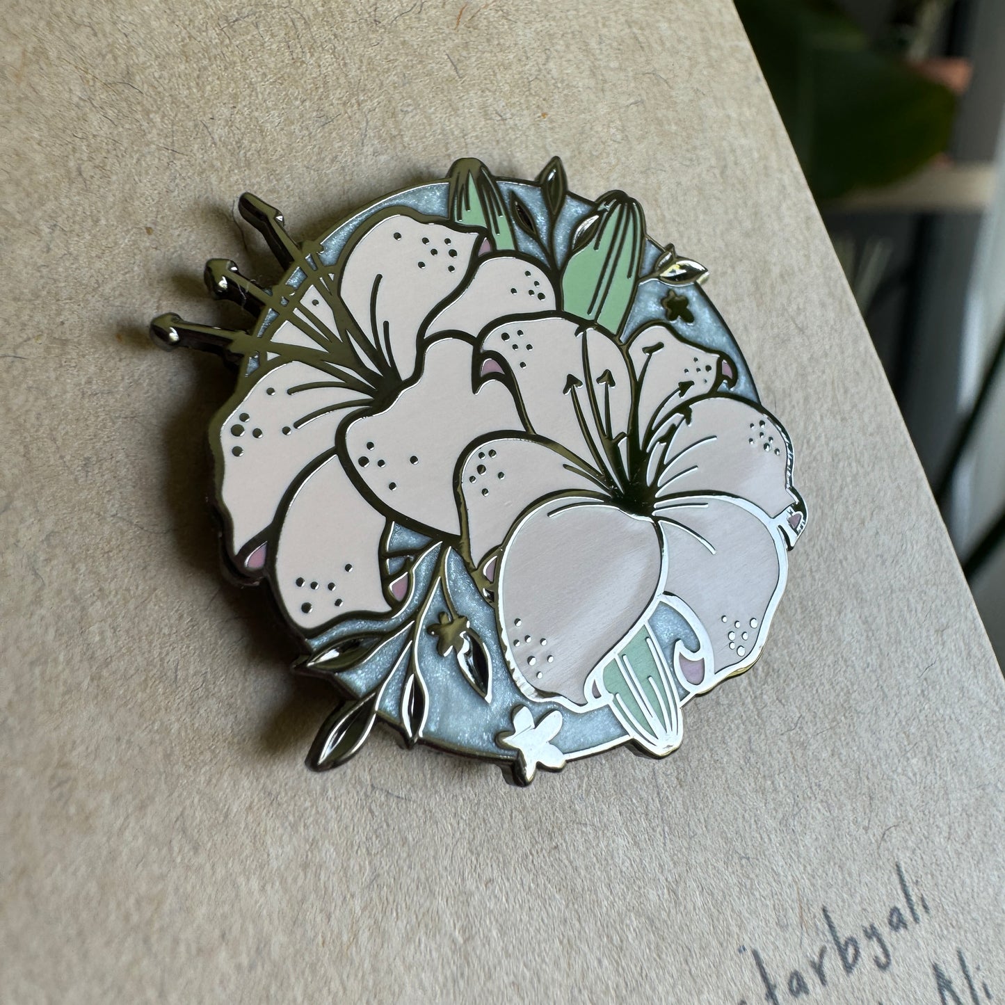 Pearlescent Lily Enamel Pin