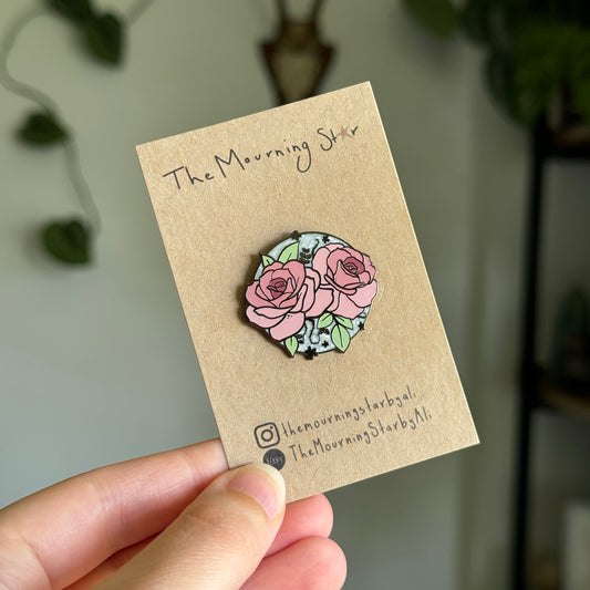 Pearlescent Roses Enamel Pin