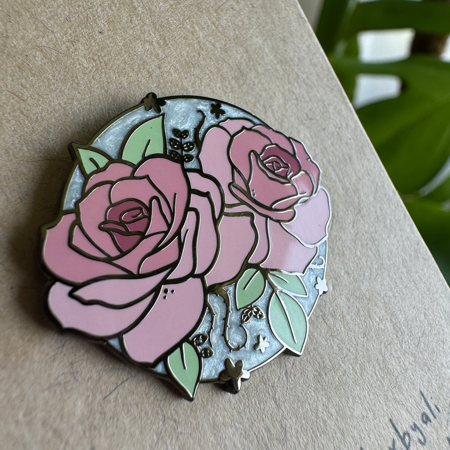 Pearlescent Roses Enamel Pin