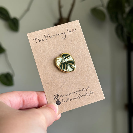 Variegated Monstera Enamel Pin