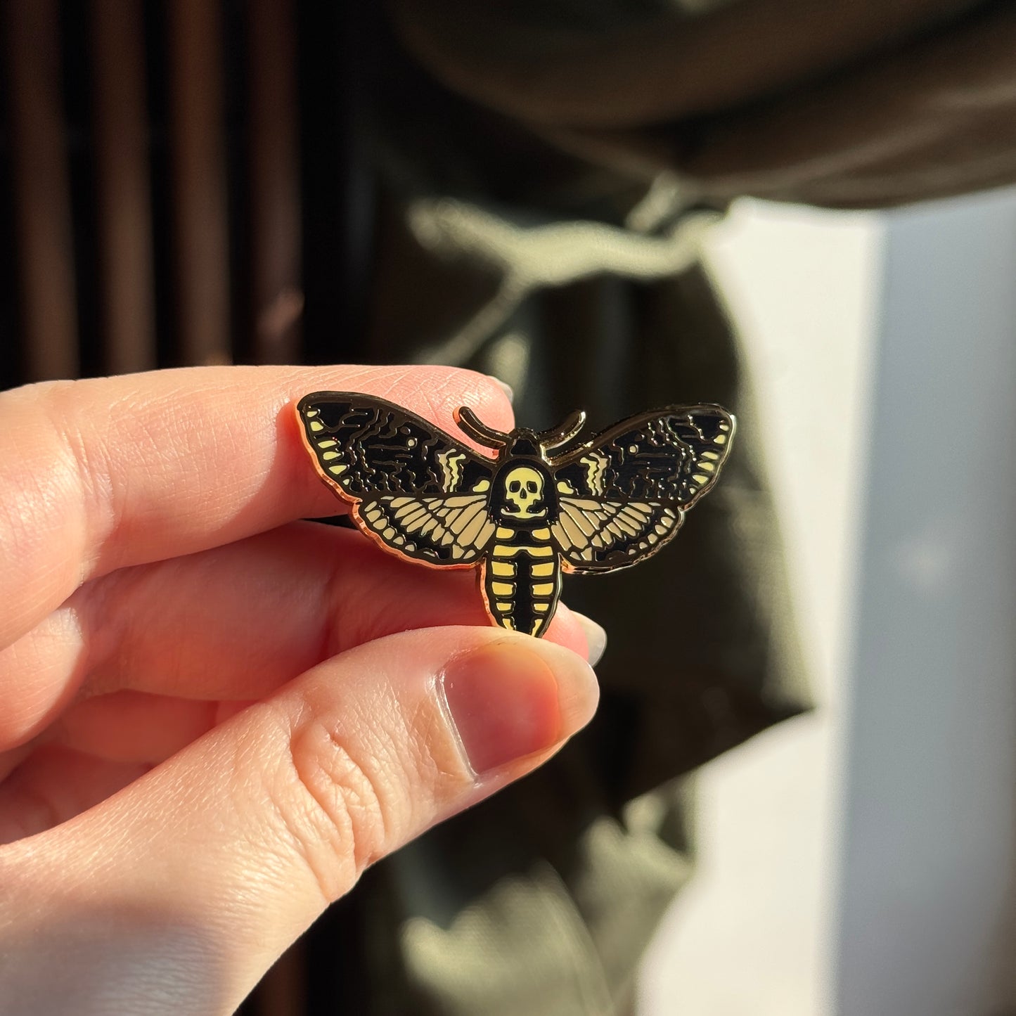 Deaths Head Hawkmoth Enamel Pin