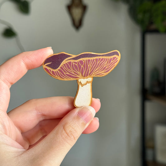 Scarlett Waxcap Wooden Magnet