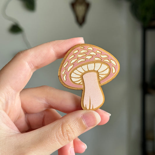 Wrinkly Peach Wooden Magnet