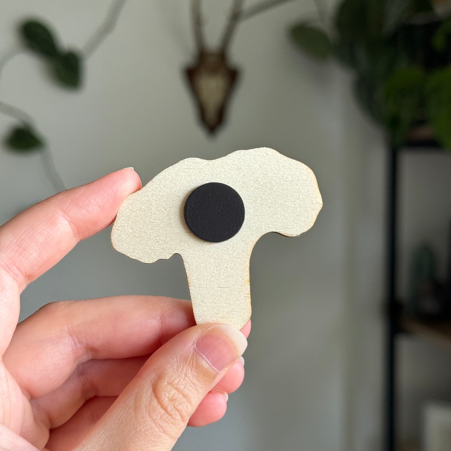 Oyster Mushroom Wooden Magnet