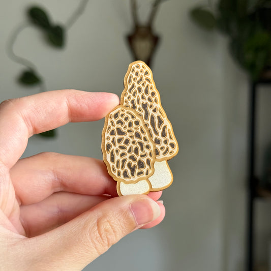 Morel Wooden Magnet