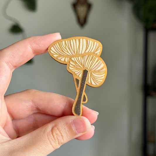 Mower's Mushroom Wooden Magnet