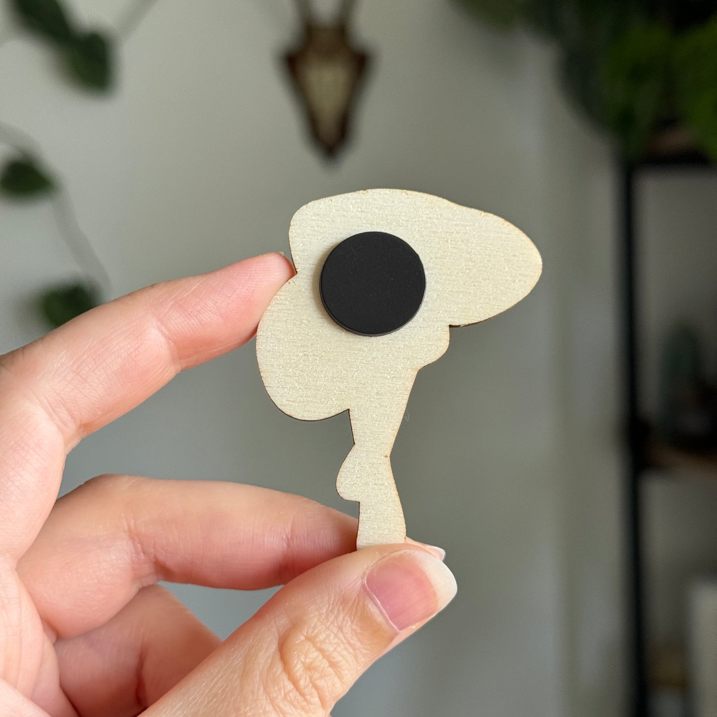 Mower's Mushroom Wooden Magnet