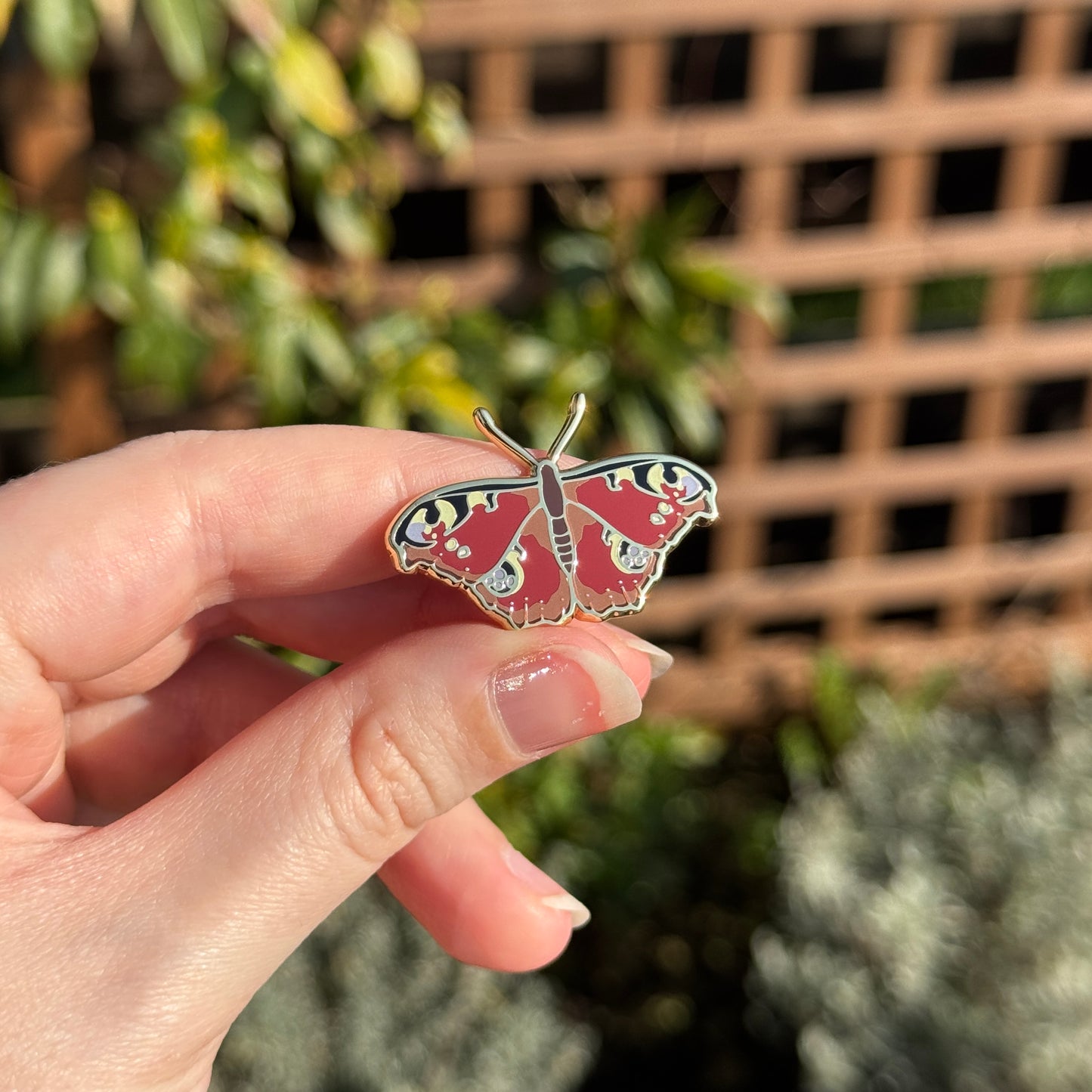 Peacock Butterfly Enamel Pin