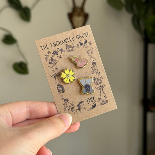 Mini Flower Trio Enamel Pin