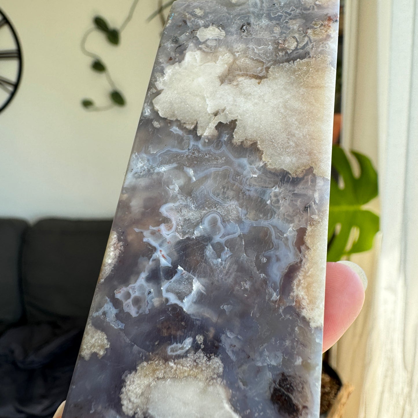 Blue Flower Agate Tower