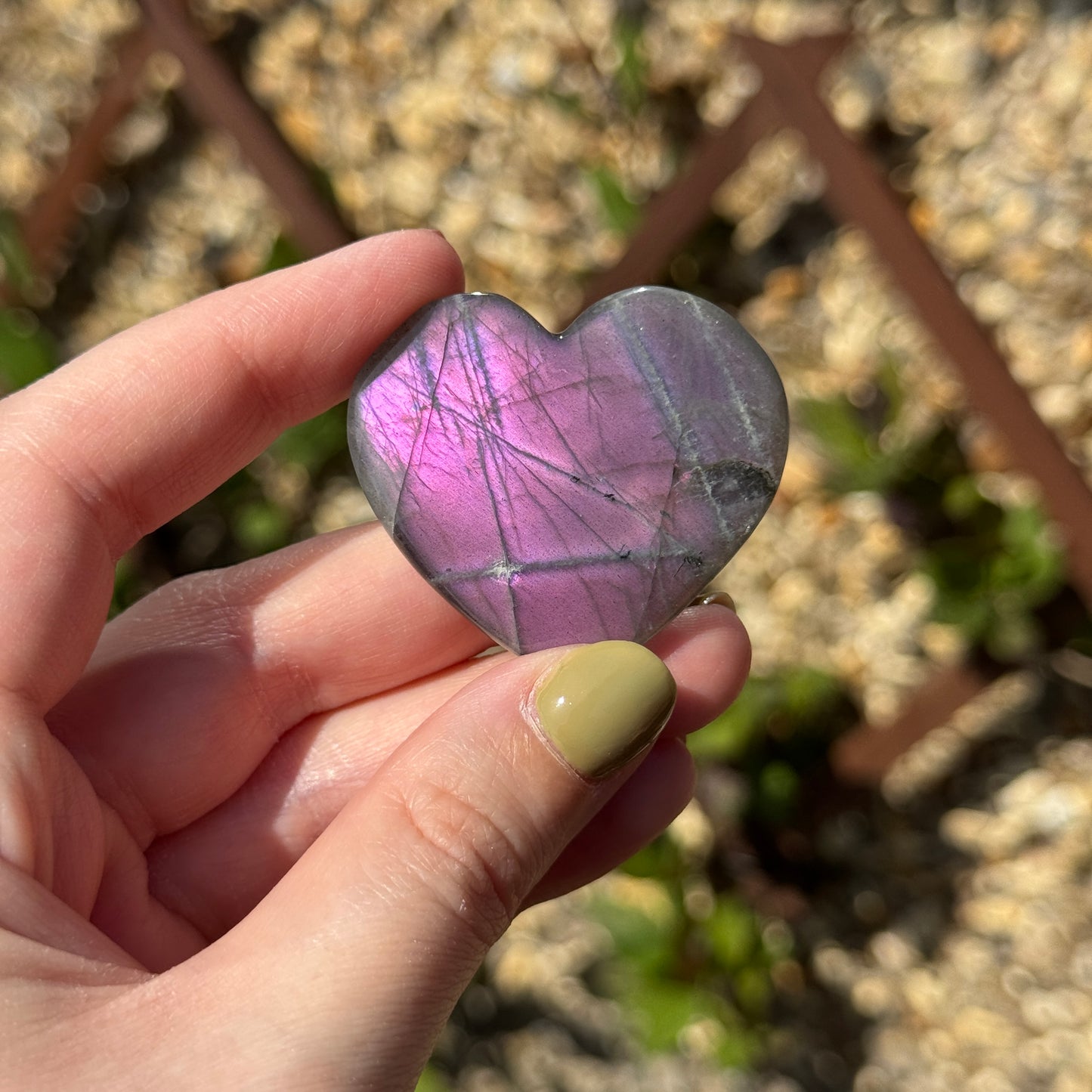 Labradorite Love Heart Carving