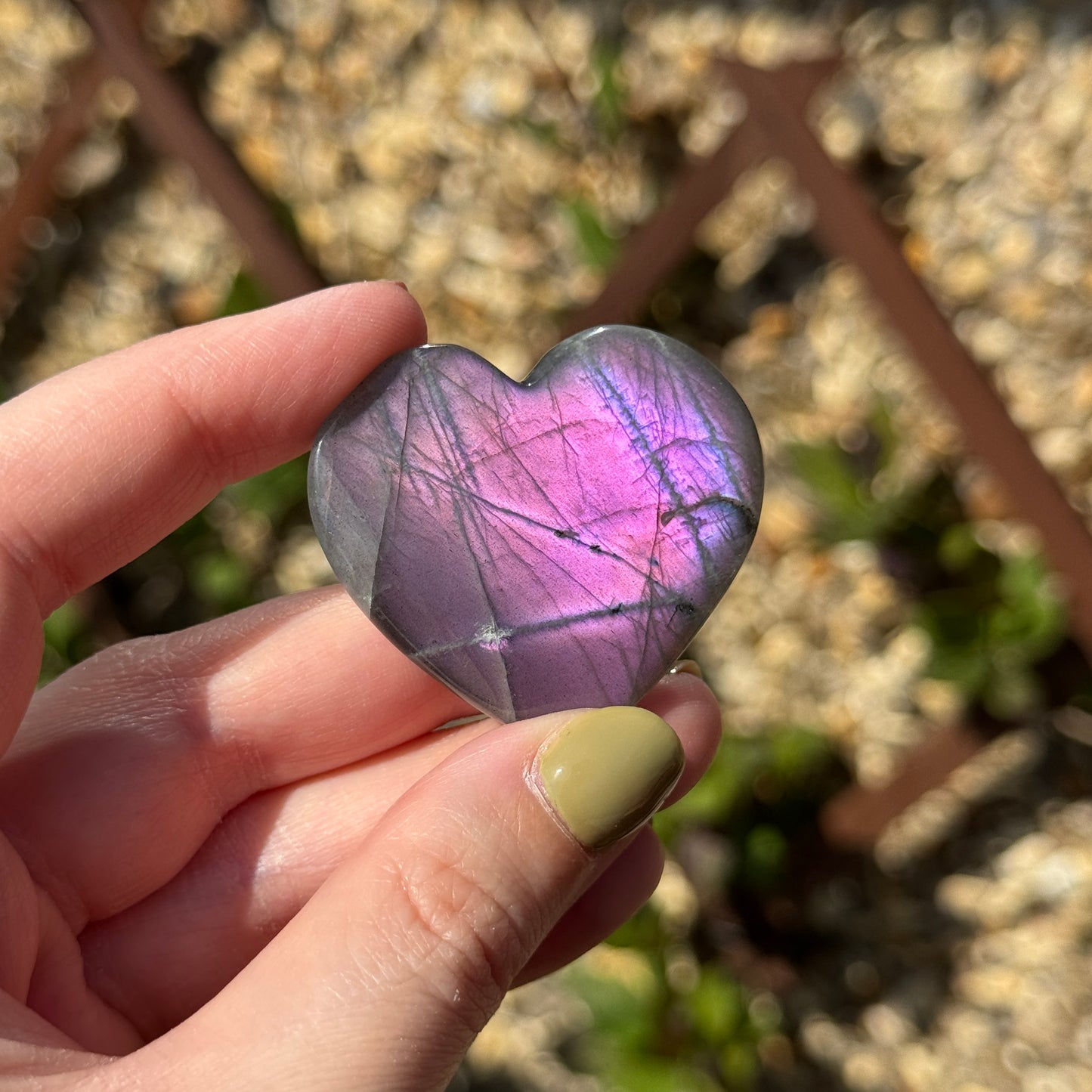 Labradorite Love Heart Carving