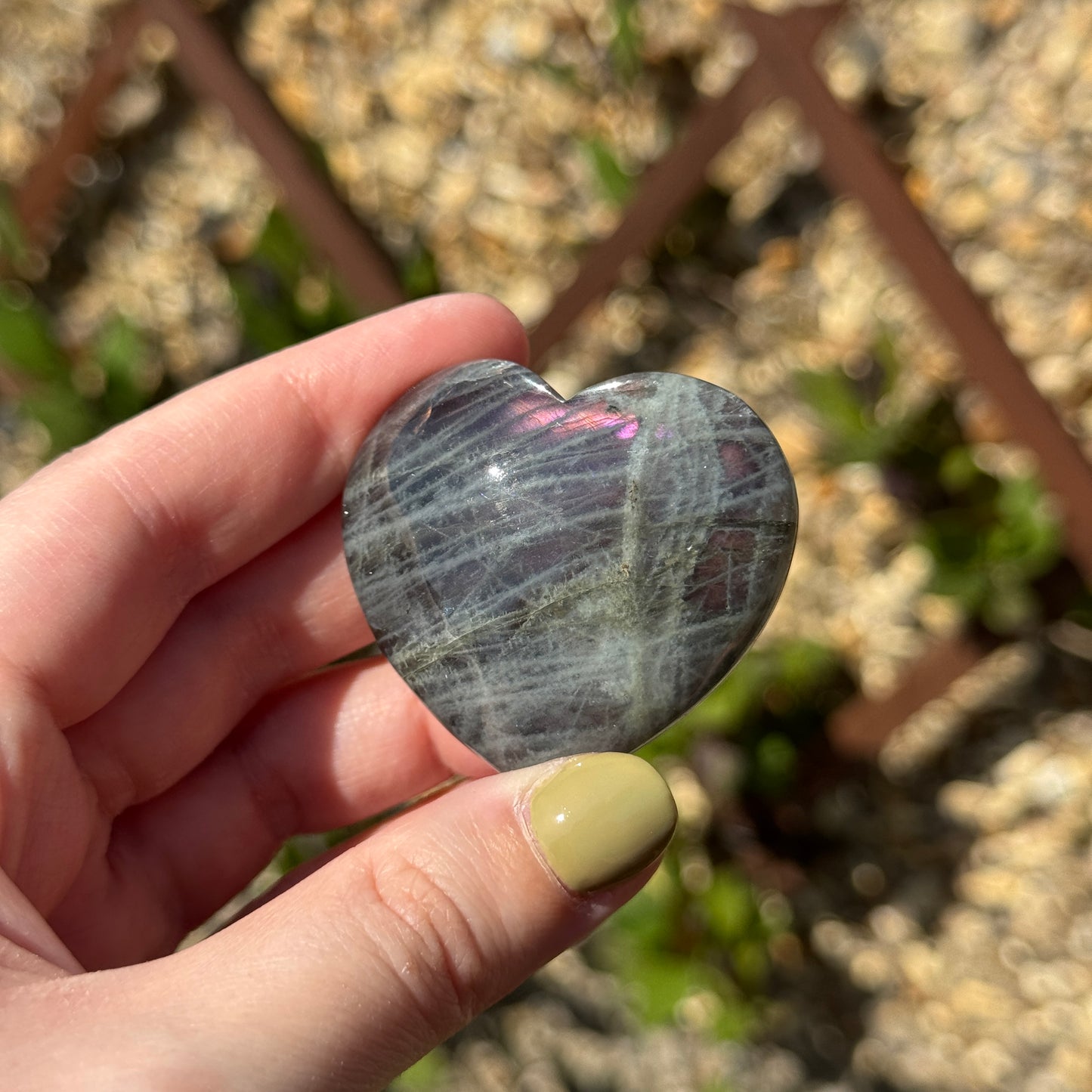 Labradorite Love Heart Carving