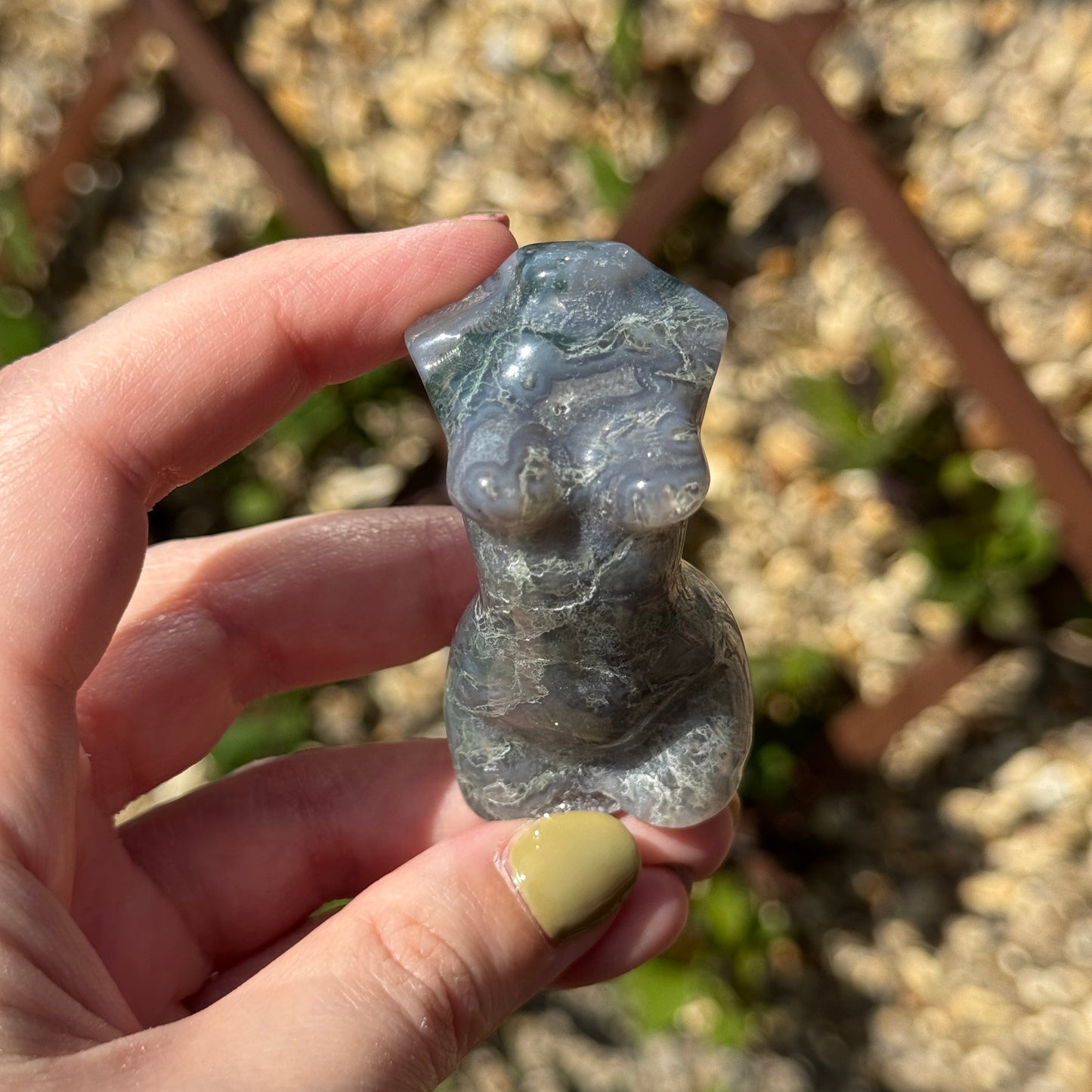 Moss Agate Female Body Carving