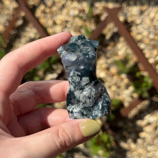 Moss Agate Female Body Carving