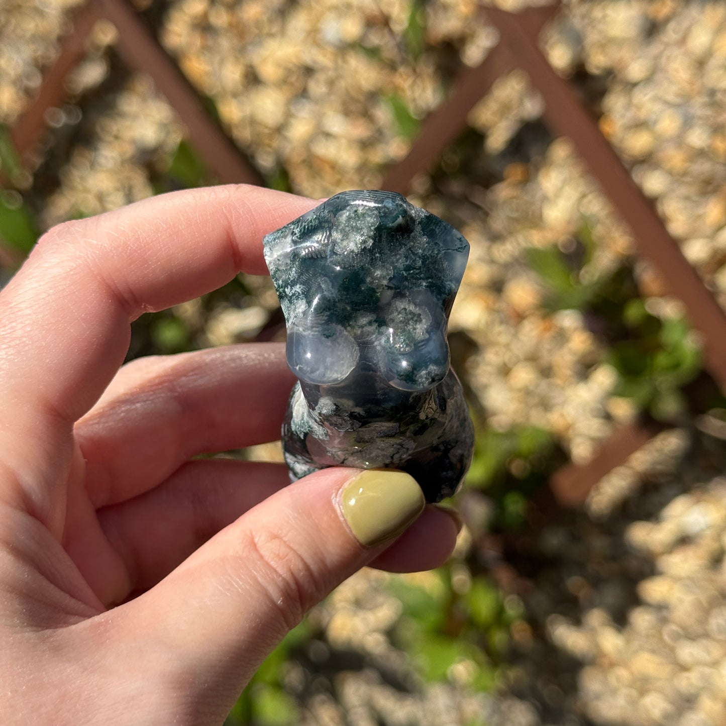 Moss Agate Female Body Carving