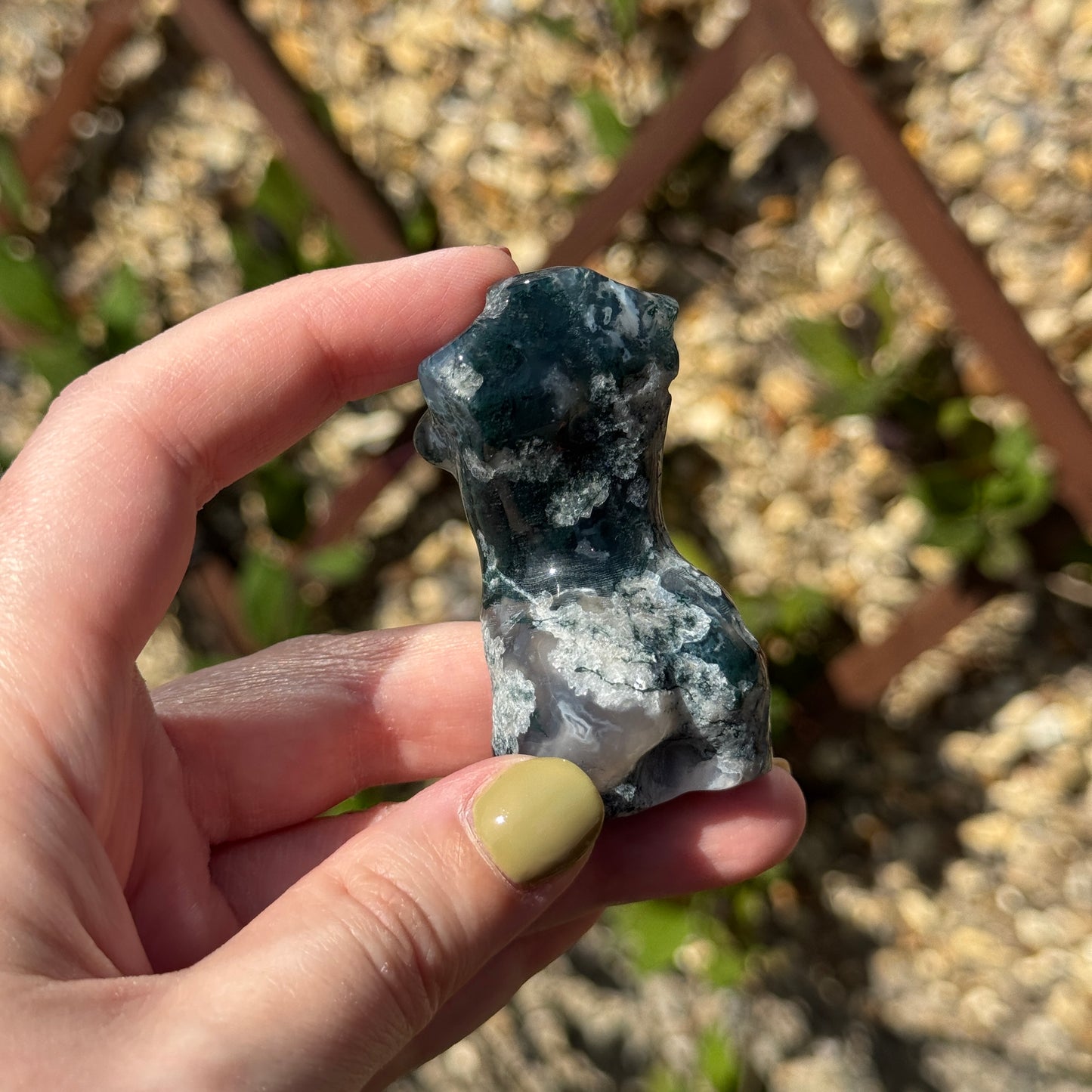 Moss Agate Female Body Carving