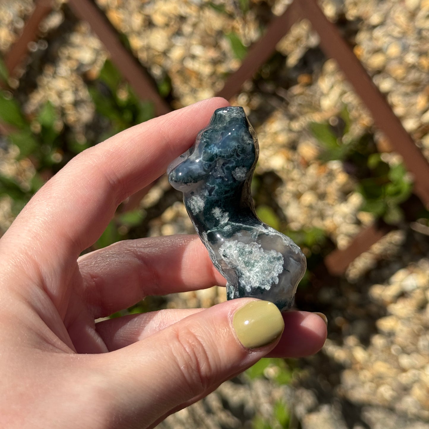 Moss Agate Female Body Carving