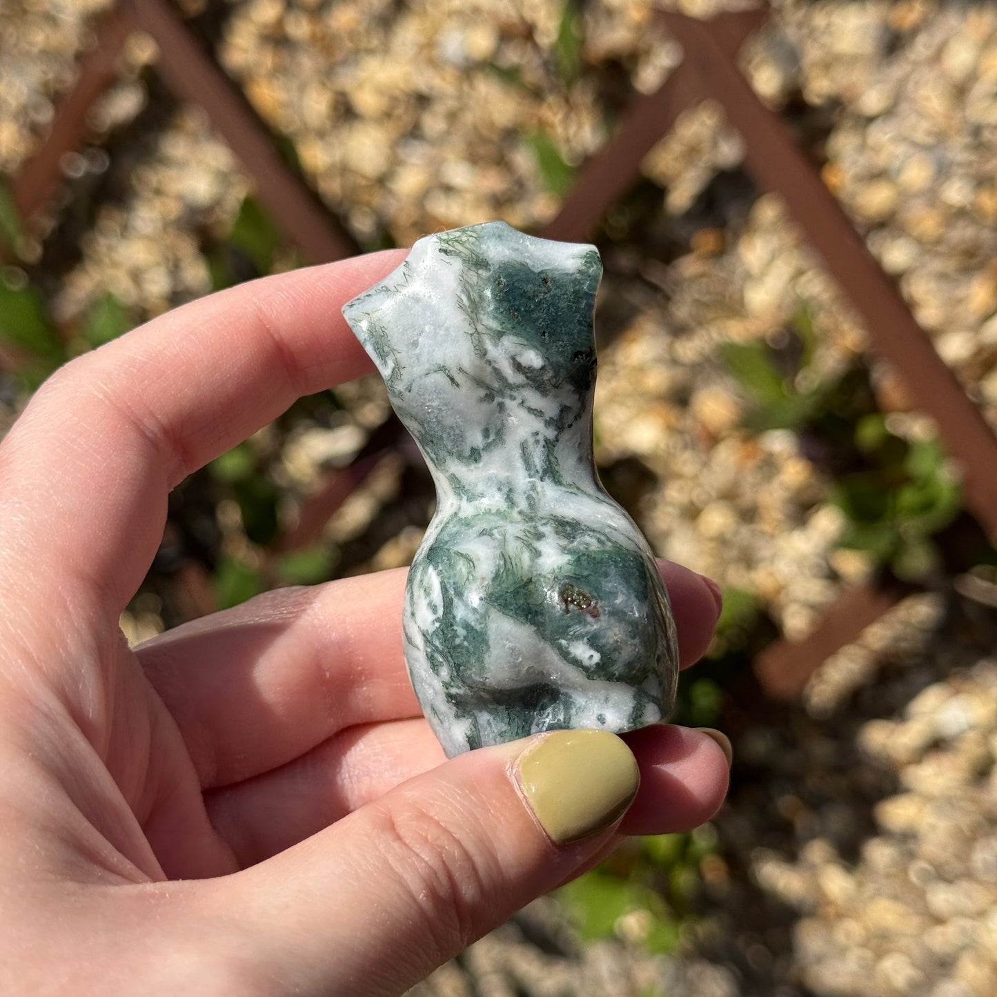 Moss Agate Female Body Carving