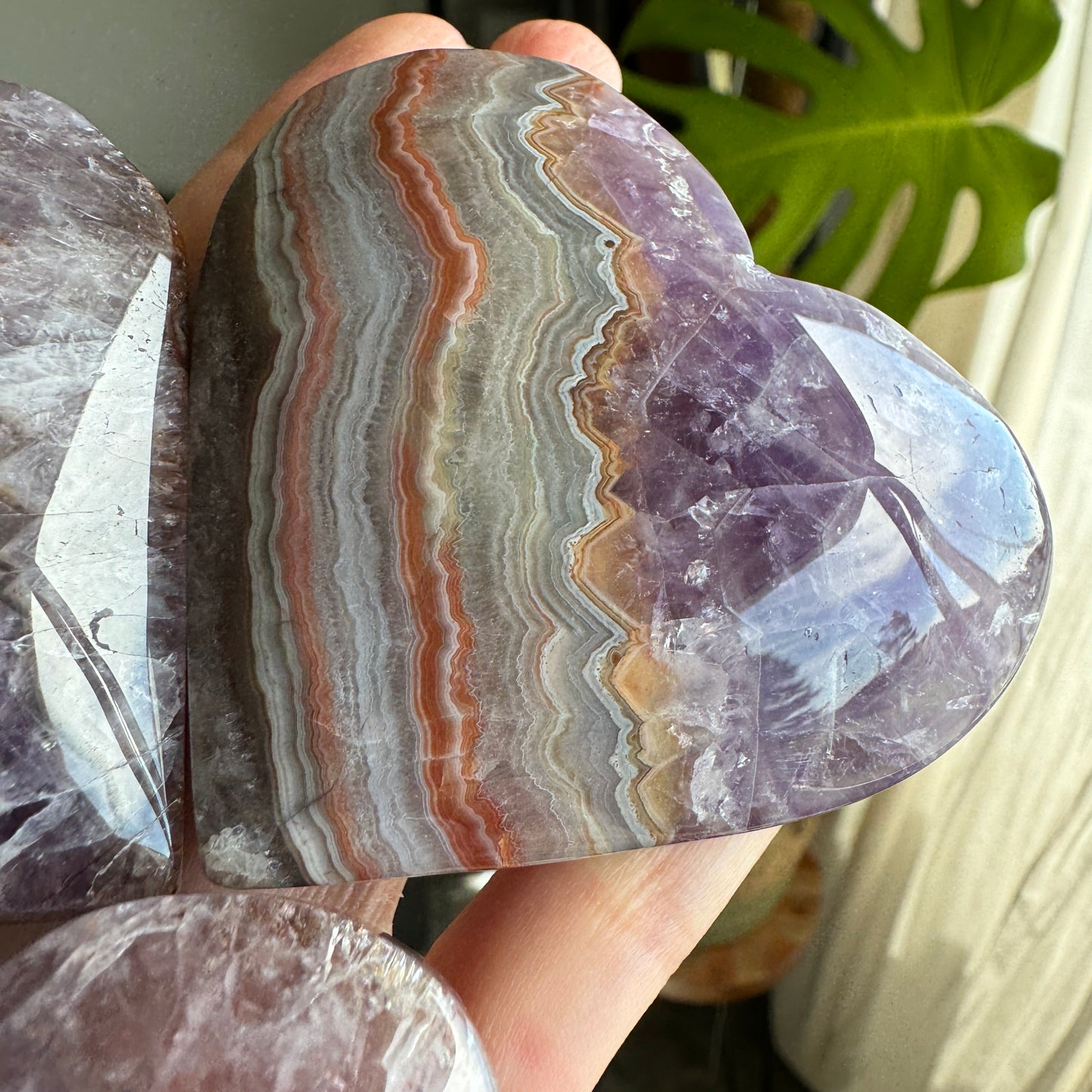 Mexican Amethyst Agate Hearts