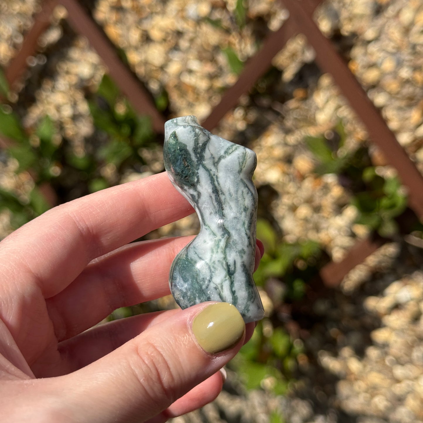 Moss Agate Female Body Carving