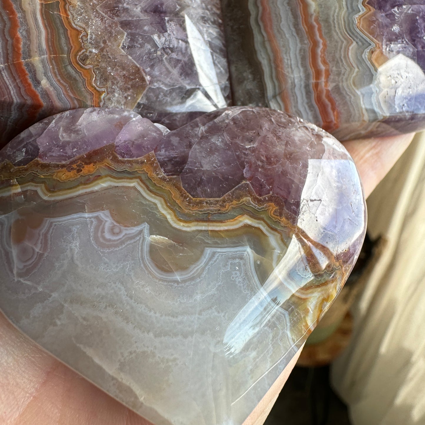 Mexican Amethyst Agate Hearts