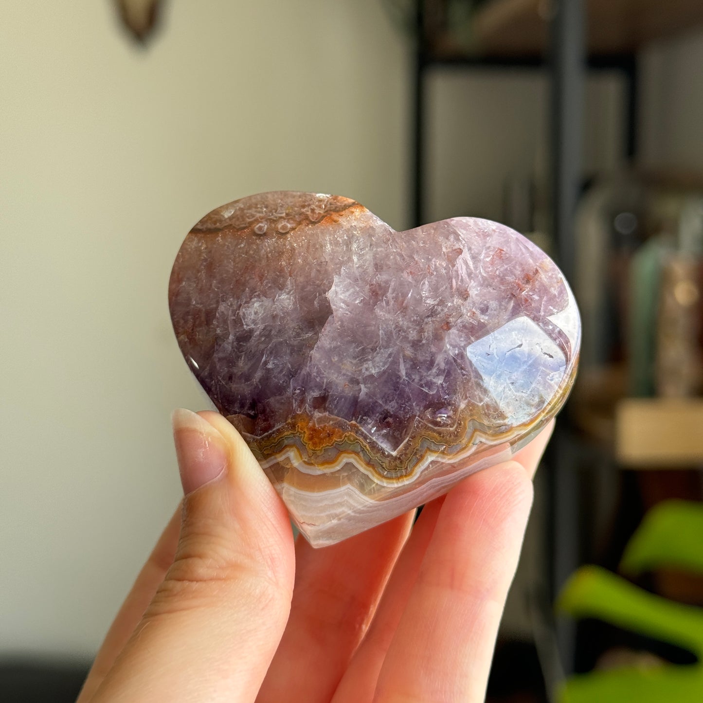 Mexican Amethyst Agate Hearts