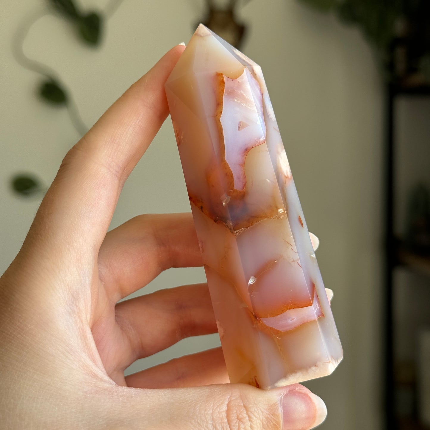 Carnelian Flower Agate Tower